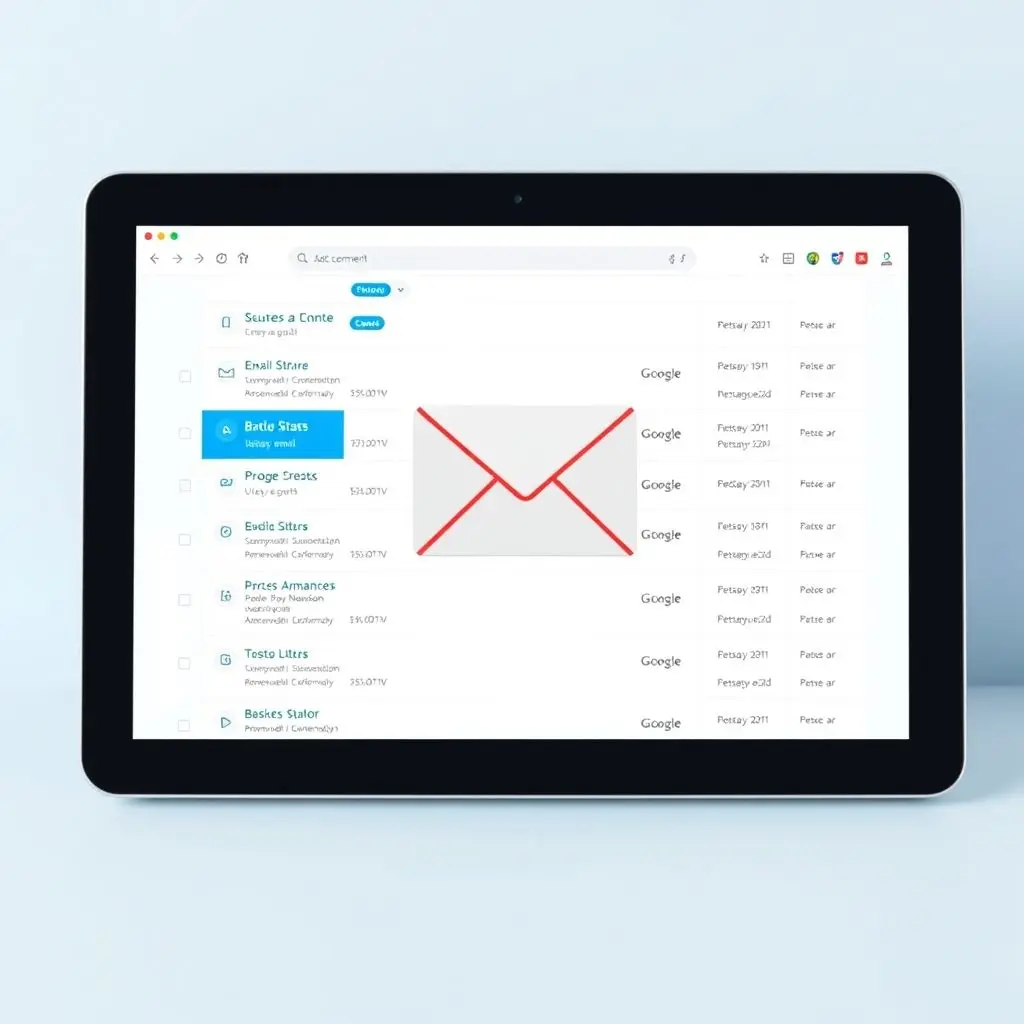 Representation of a modern email inbox interface.
