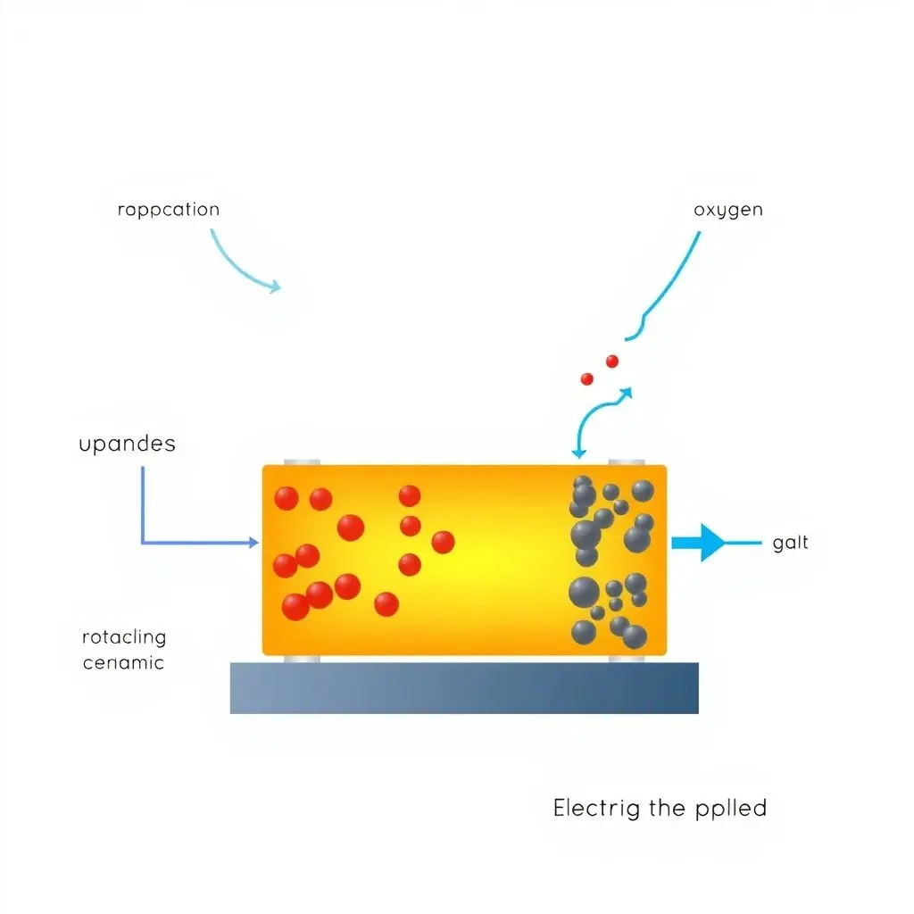 Simplified diagram illustrating the solid oxide electrolysis process used by MOXIE to split CO2 into oxygen and carbon monoxide.