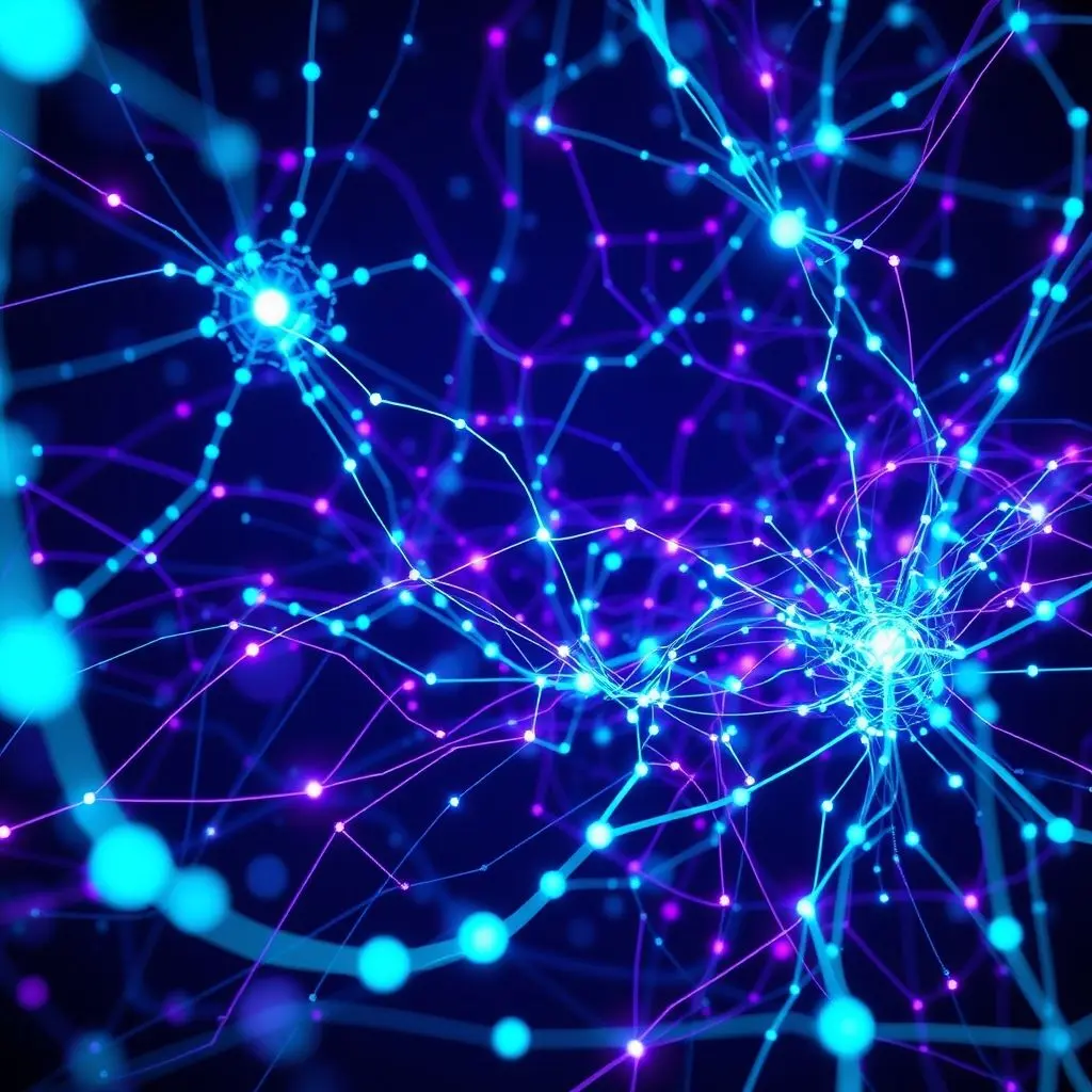 Abstract visual representing data flow and interconnected nodes, symbolizing algorithms.