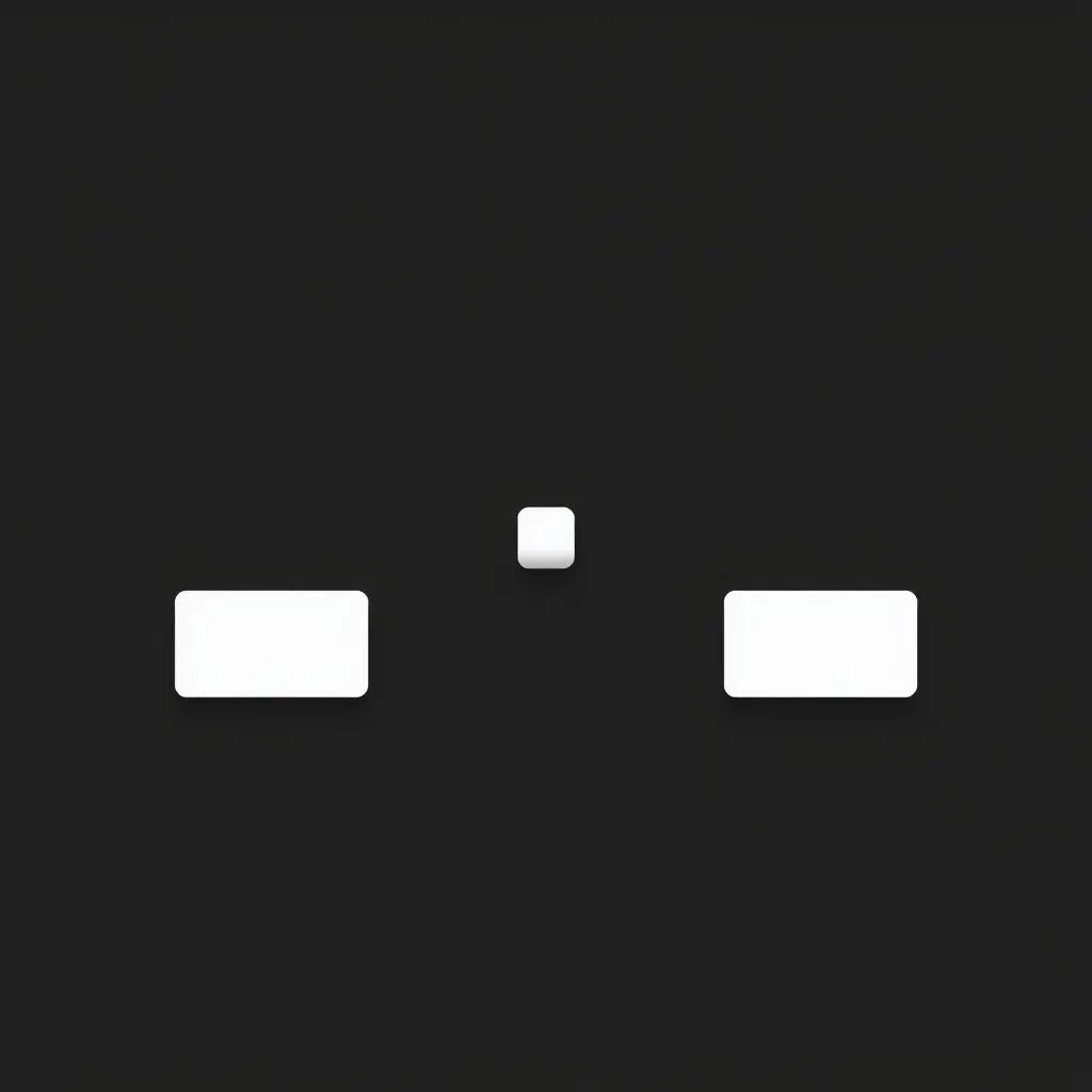 Abstract representation of Pong with paddles and a square ball, emphasizing simplicity