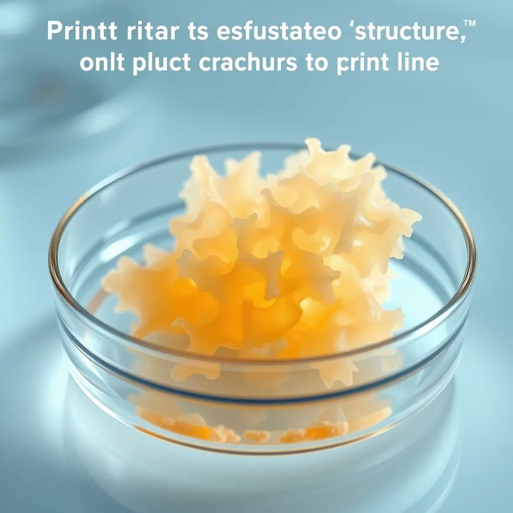 Close up of a printed tissue structure in a petri dish or bioreactor