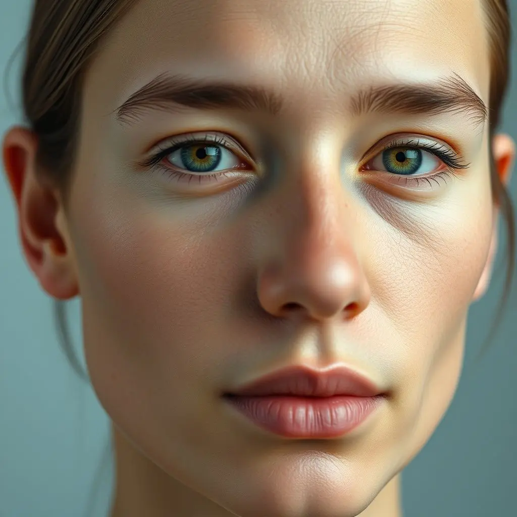 A highly realistic portrait of a person generated by AI, showing detailed features.