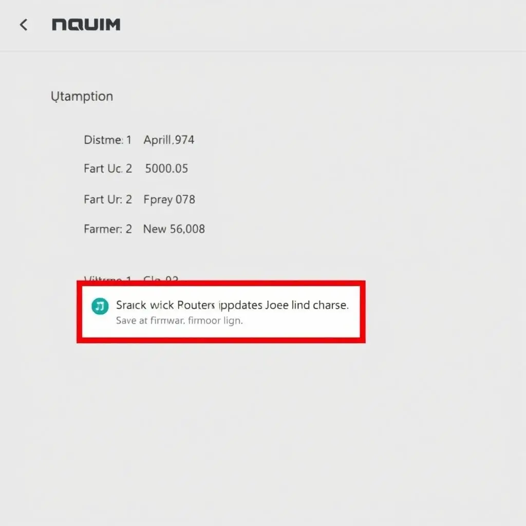 Router settings page showing firmware version and an option to check for or perform an update.