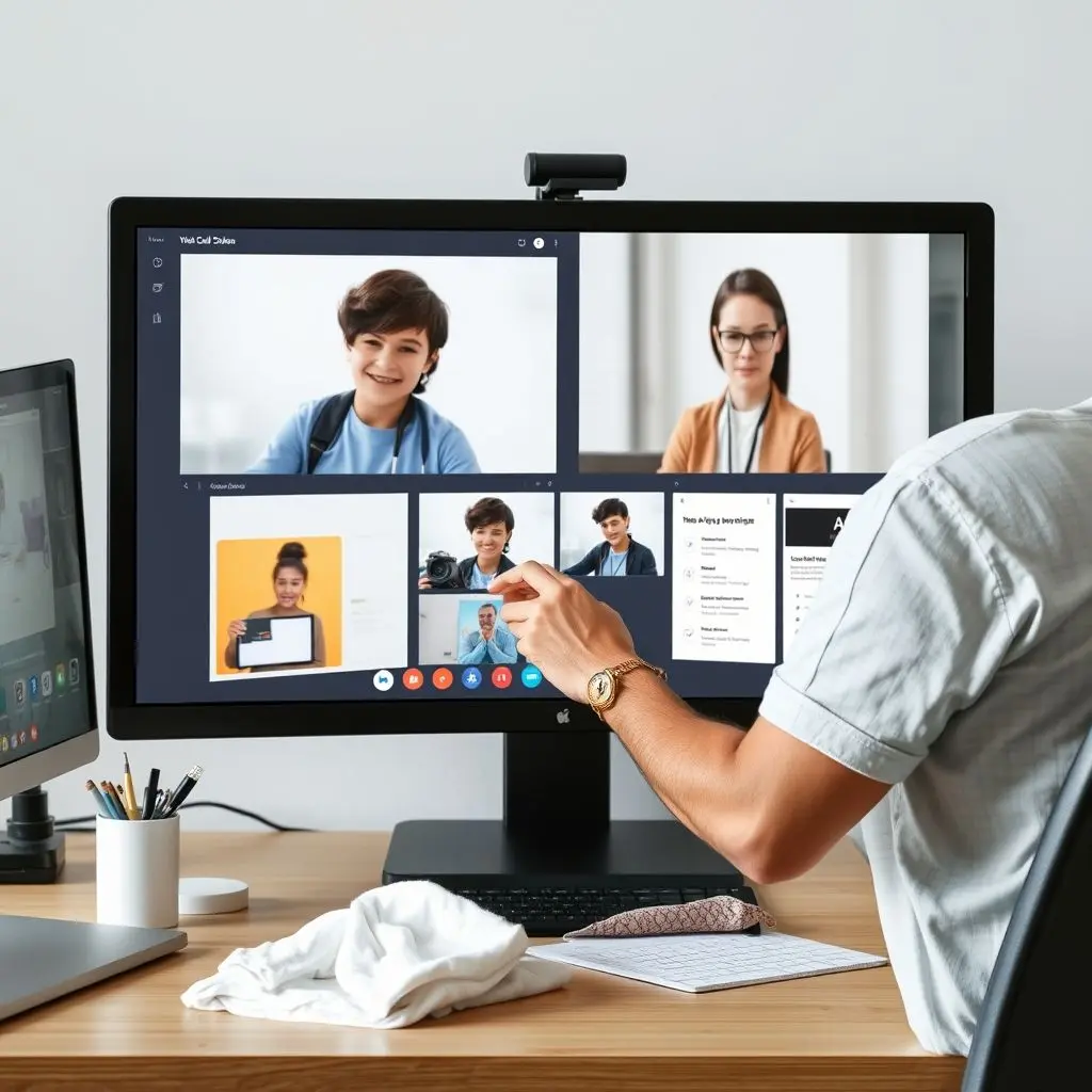 Visual metaphor showing preparation and organization before screen sharing.