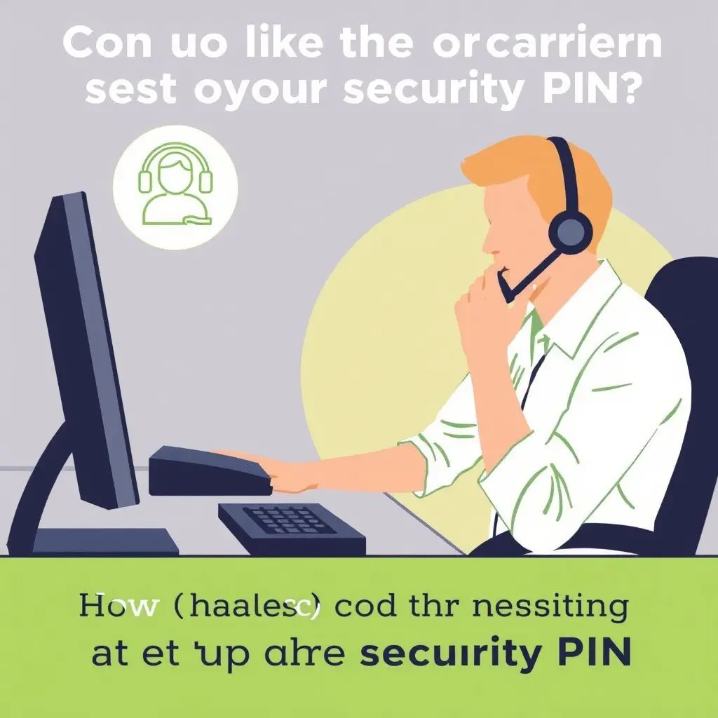 Person talking to carrier support setting up a PIN