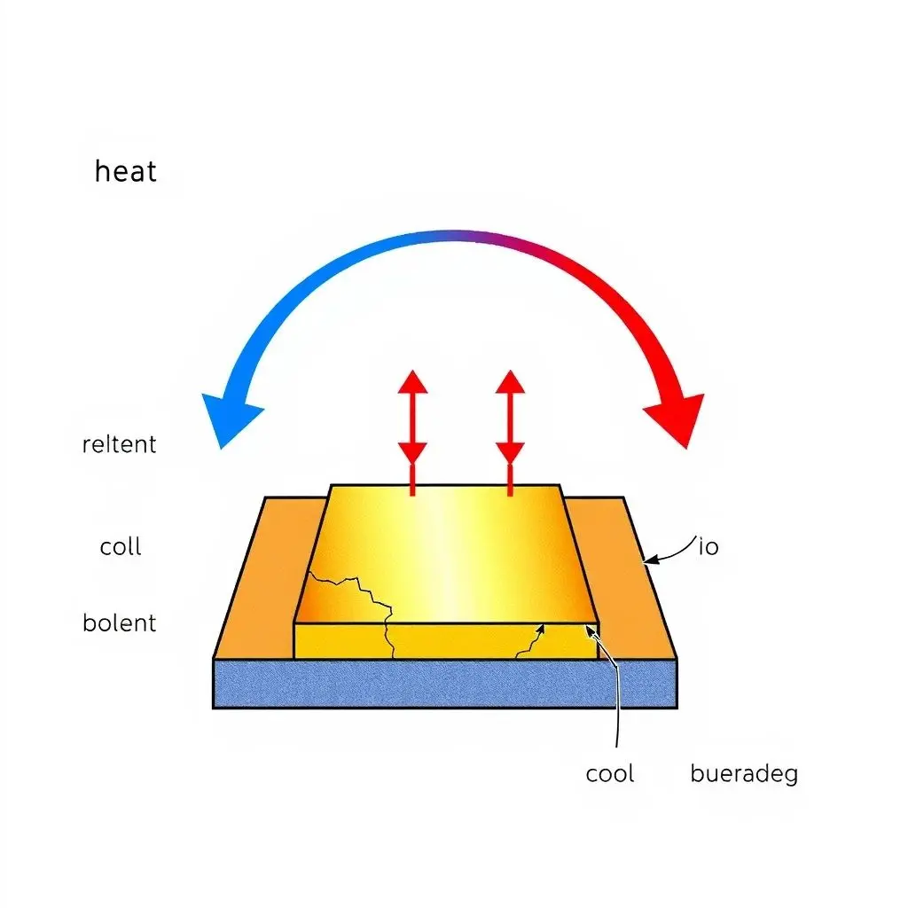 Diagram illustrating thermal expansion and contraction on computer components during power cycles.
