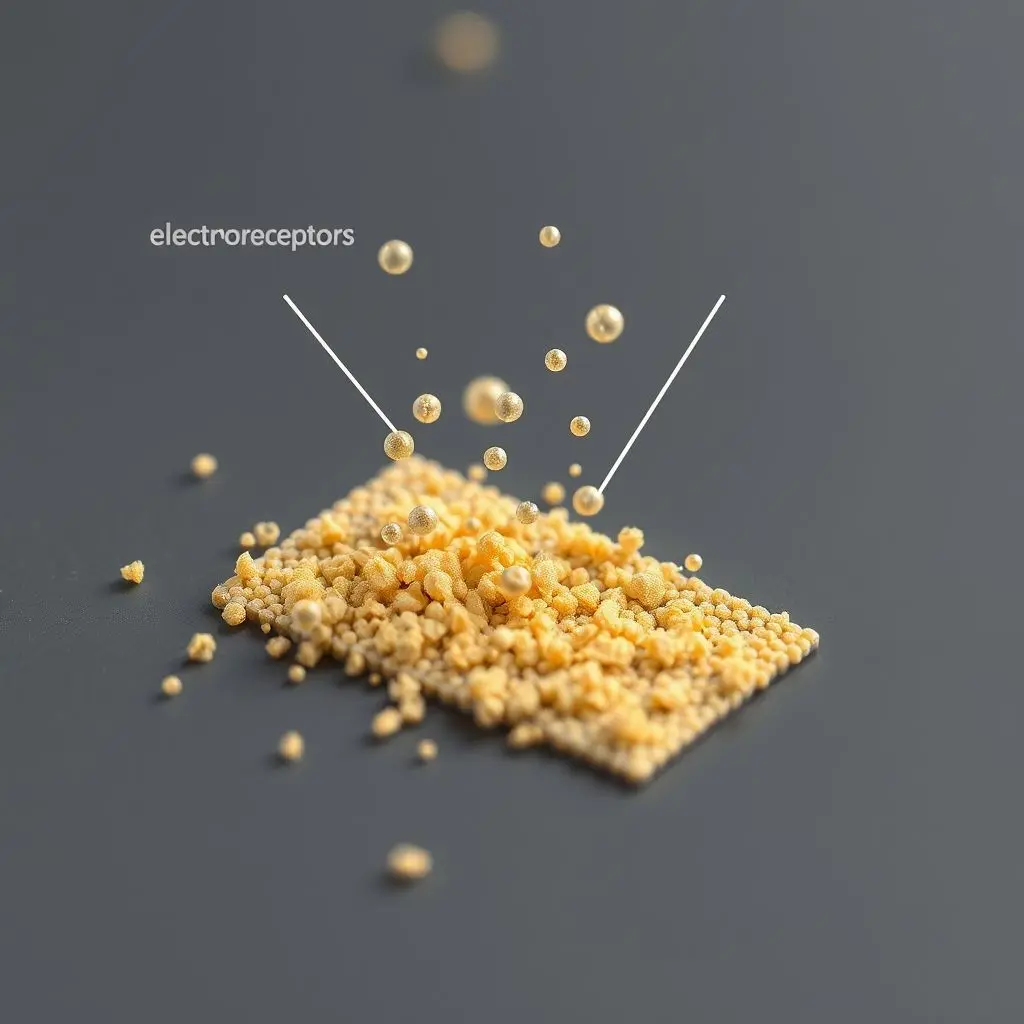 Close-up of toner particles sticking to charged areas of the drum
