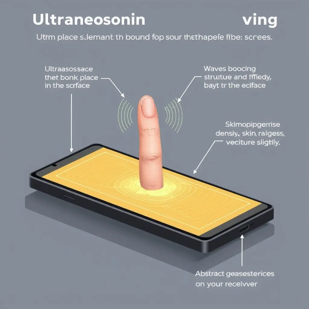 Illustration showing ultrasonic waves penetrating the finger layers to create a 3D map