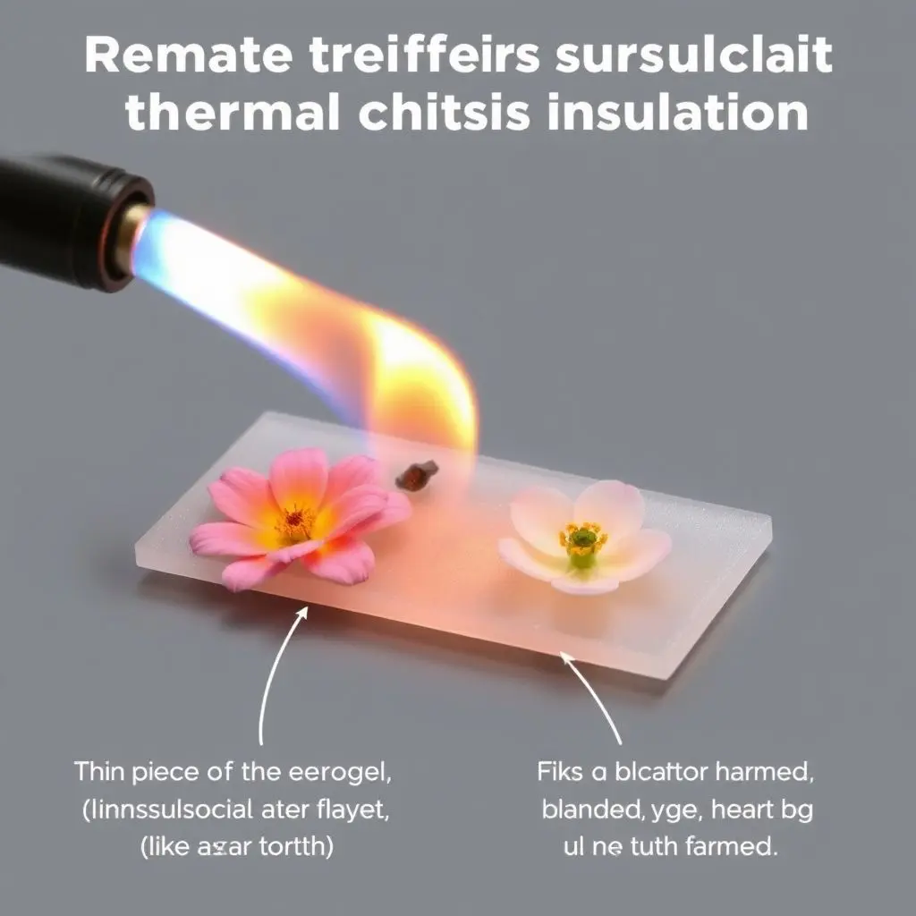 Demonstration of Aerogel's thermal insulation properties, possibly shielding a delicate object from heat.