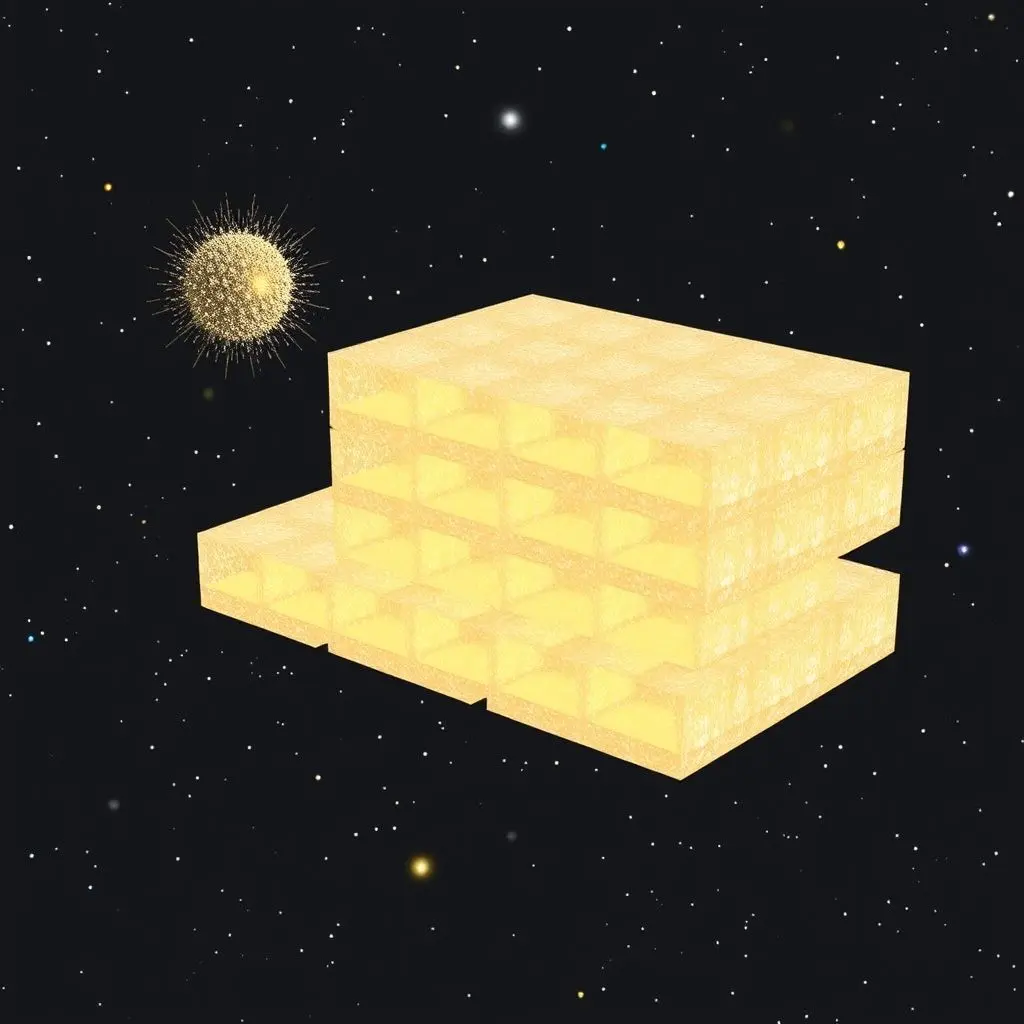 NASA Stardust spacecraft using aerogel to capture cosmic dust particles.