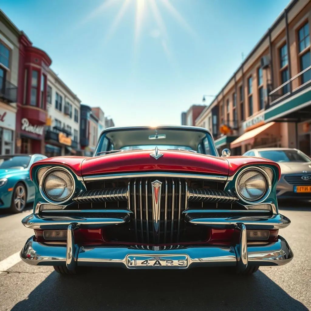 Front view photograph of a classic Ford Edsel car, clearly showing the distinctive vertical grille.