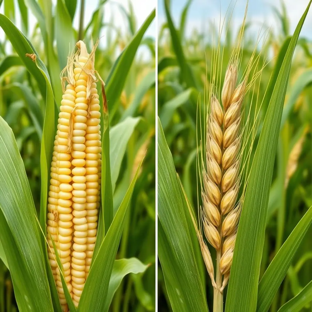 Split image or comparison showing a vibrant, healthy crop section next to a section of the same crop showing subtle signs of stress (slight wilting, color change) detectable by sensors but not immediately obvious to the eye.
