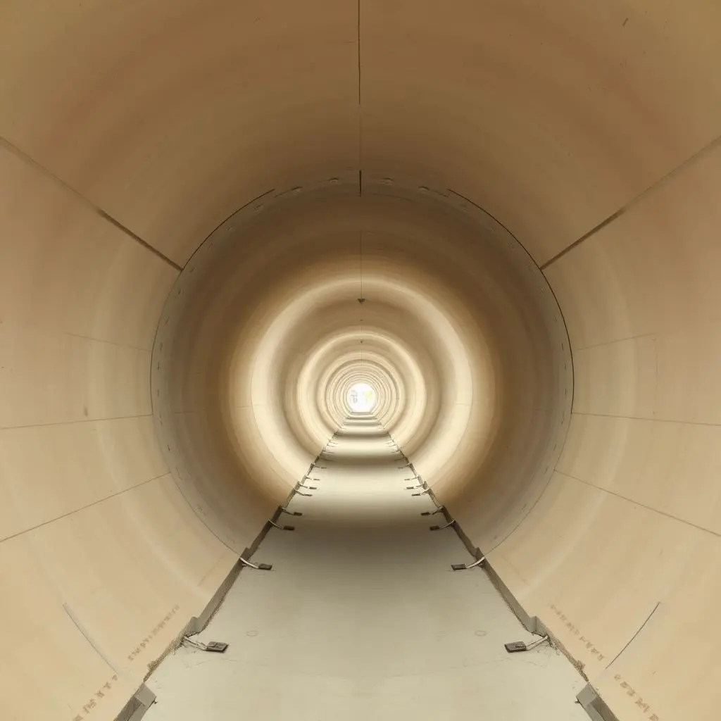 Interior view of one of the massive diversion tunnels at Hoover Dam