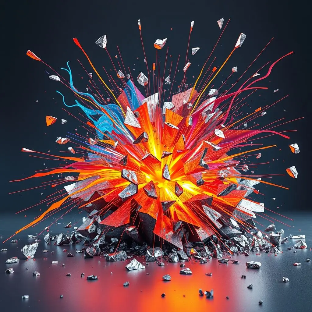 Scientific visualization of metal foam deforming under impact, showing energy dissipation.