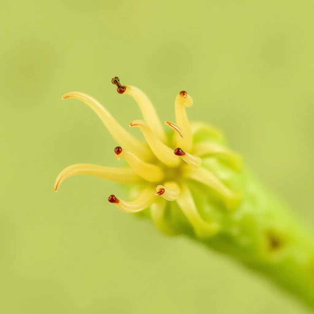 Microscopic close-up illustration showing the tiny, hooked structures of a burdock burr.