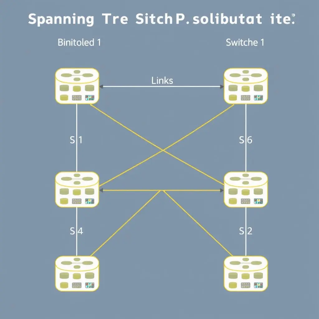 Simplified diagram showing how Spanning Tree Protocol prevents network loops