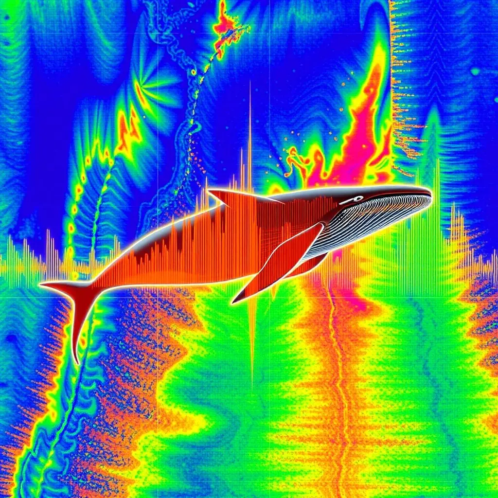 AI identifying patterns in whale song spectrogram