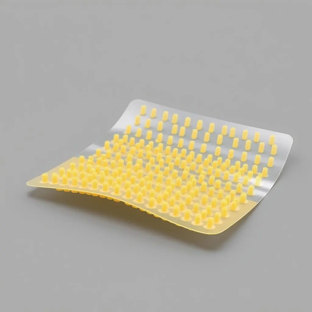 Image of a synthetic material designed to mimic gecko foot adhesion