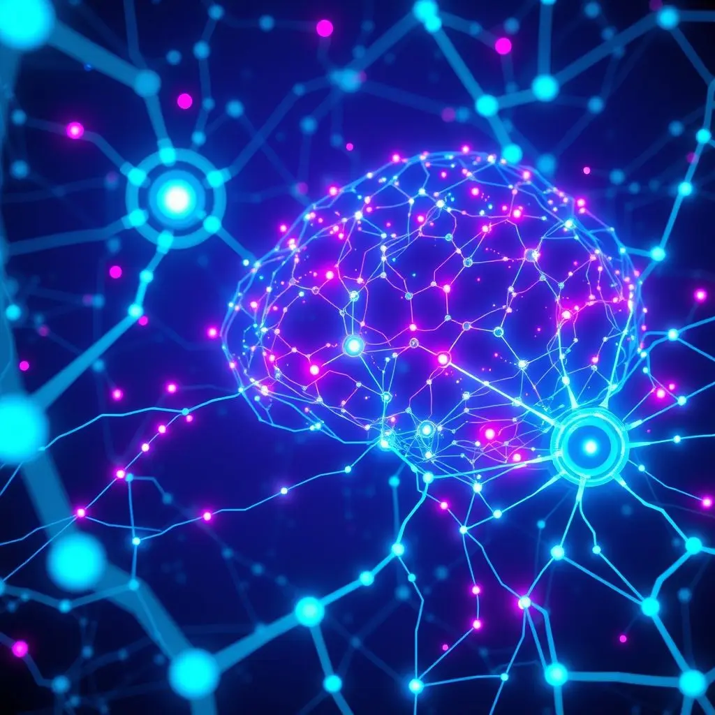 Abstract neural network learning and adapting, symbolizing AI bypassing CAPTCHA