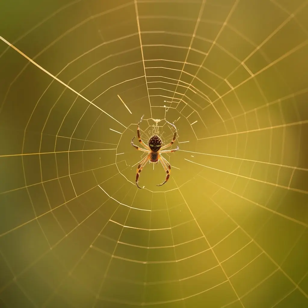 A spider on its web, with subtle concentric circles indicating vibrations