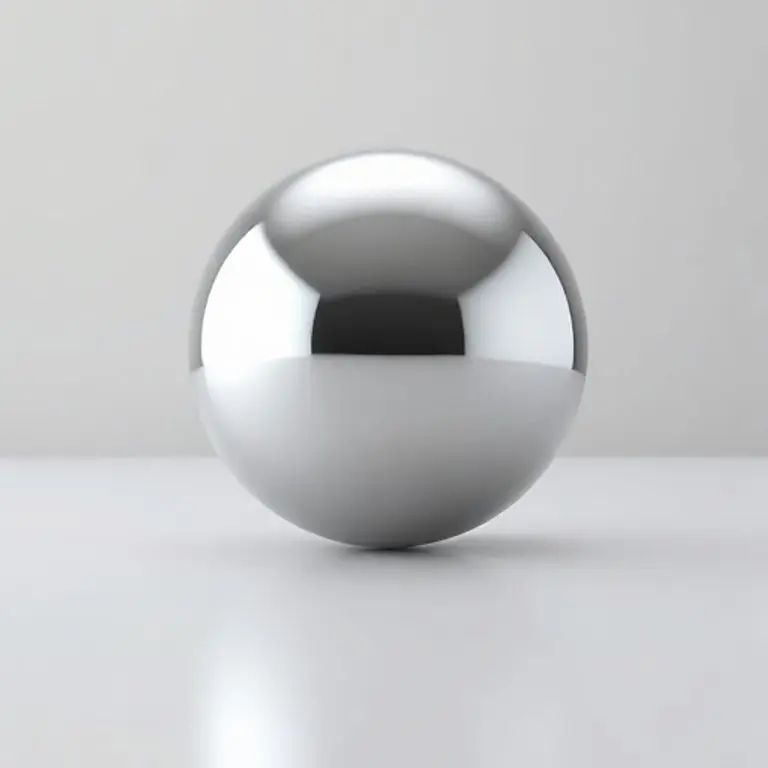 Metallic sphere made of amorphous metal bouncing off a surface, demonstrating superelasticity.
