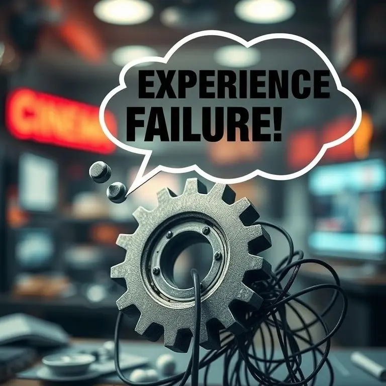 Conceptual image of a broken gear and a thought bubble with 'User Experience' highlighting lessons learned from tech failures